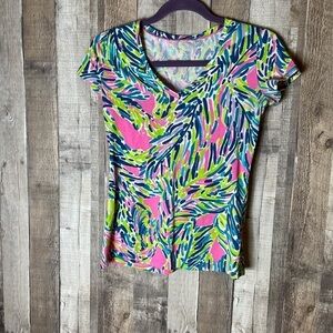 Lilly Pulitzer Etta Top in Palm Reader